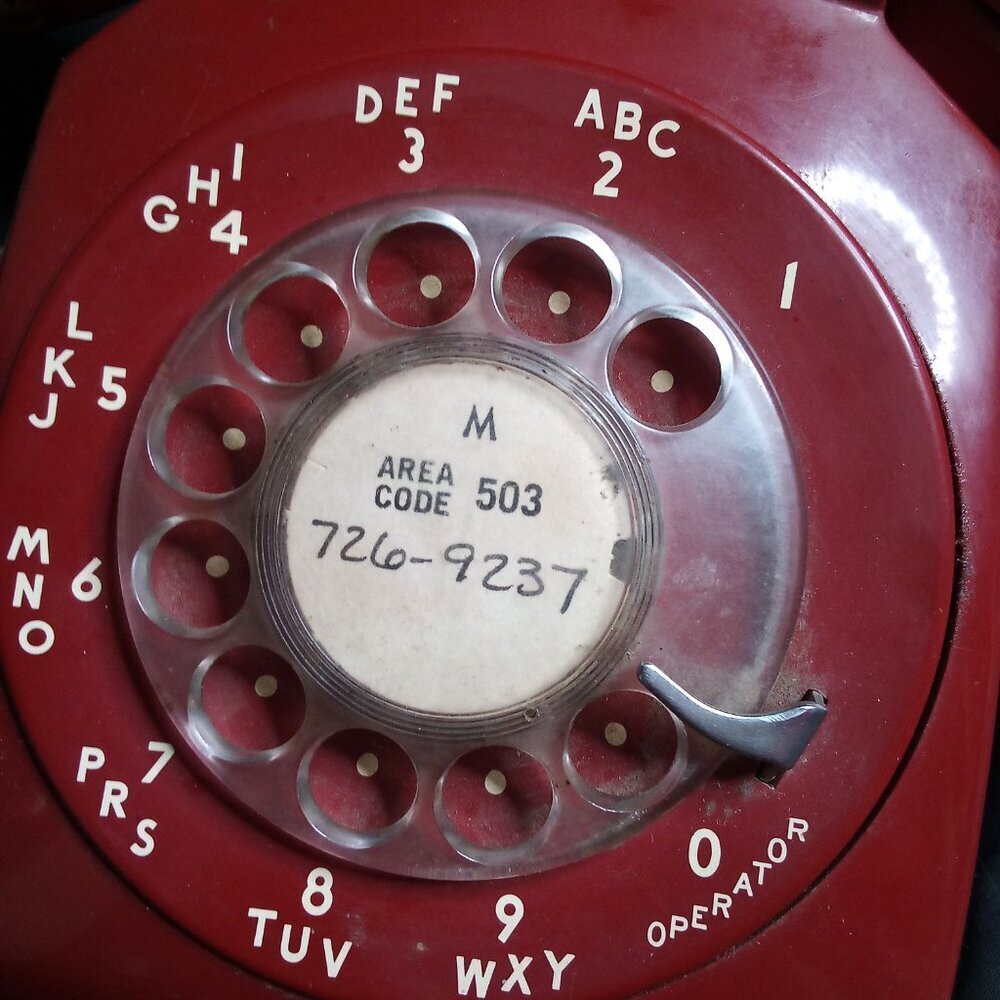 Vintage Western Electric Bell System Dial Phone Rotary Red - Picture 2 of 4